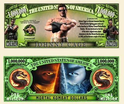 MORTAL KOMBAT / JOHNNY CAGE ! Million Dollar US Ticket Filmspielplakat
