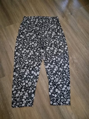 Damen Strech Sommerhose  - Schwarz / Weiß  - Gr. 46 / 48