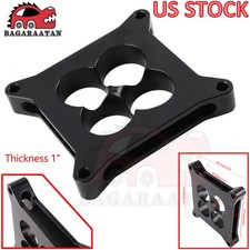 Black 1 Aluminum 4150 Cnc Machined Carburetor Spacer Square Bore 4 Port New Usa