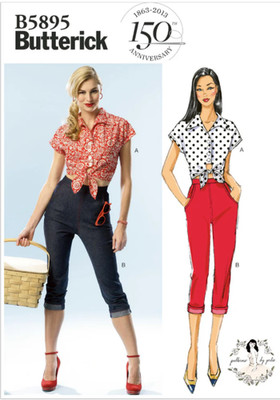 2013 Gertie Top Jeans Sewing Pattern U-Pick Size 4-20 Butterick 5895 New OOP