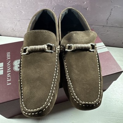 Bruno Magli Men's Brown Suede Loafer Shoes Size 9.5 Mb2t0r01 Nice With Box