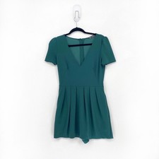 Zara Trafaluc Women S Romper Playsuit Green Skort Pleated Button Back Pockets
