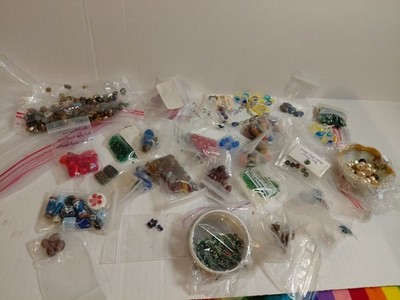 Fun Find Vintage Collection Of assorted beads crafting jewelry making supplies. 