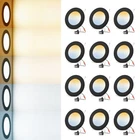 12X 5/6Inch 12W 1100LM LED Recessed DownLights 5CCT Dimmable Black Slim Lamps US