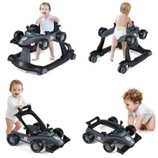 4-in-1 Baby Walker Foldable Activity Walker w/ Adjustable Height  Speed