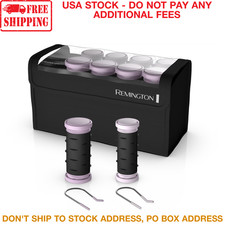 Travel Size Hot Rollers 10 Pc Ceramic Ionic Compact Dual Voltage Hair Setter Kit