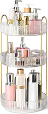 360  Rotating Makeup Organizer for Vanity, 3 Tier Perfume Organizers, Clear  La