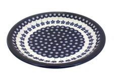 Blue Rose Polish Pottery Flowering Peacock Small Dinner Plate