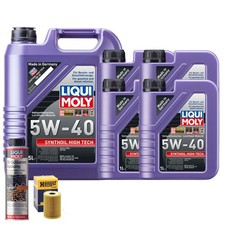 Motoröl 5W40 LIQUI MOLY Synthoil High Tech 9L+HENGST Ölfilter +Ölschlammspülung