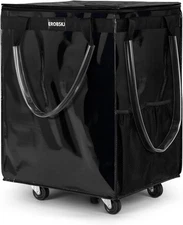 EROBSKJ Reusable Grocery Bag on Wheels – Large Black Rolling Tote – Used