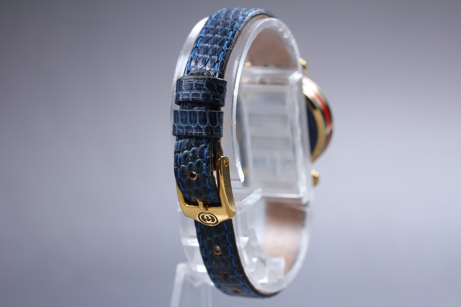 [N MINT] Vintage Gucci 2000L 21mm Blue Roman Dial Sherry Line Qz Women's Watch thumbnail 5
