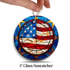 4th of July Stained Glas Sun Catcher 250 Years of Freedom 240-04