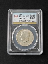 1968 United States of America 1/2 Dollar John Kennedy Silver Coin UNC #571