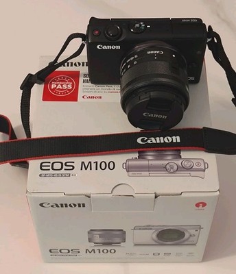 Spiegellose Canon EOS M100 Neuwertig Nur 1200 Auslösungen + Objektiv 15-45mm IS STM