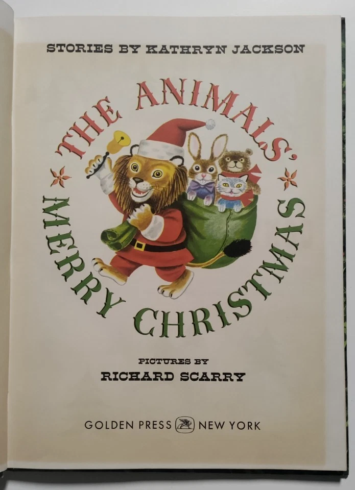 THE ANIMAL' MERRY CHRISTMAS - Jackson - иллюстрация. Richard Scarry - 1950 - всплывающее окно - Изображение 4 из 4