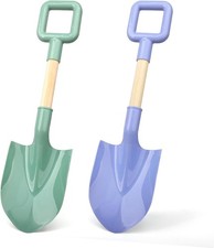 16" Wood Beach Sand Shovel Toys for Kids Adults, Heavy Duty Gardening Tools,