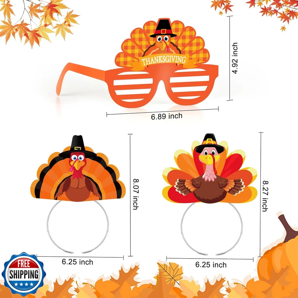 Juego de 16 vasos diadema de Acción de Gracias, regalos de fiesta de Acción de Gracias Tur Foto 3 de 4
