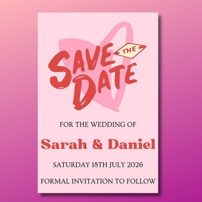 Personalisierte Save the Date Hochzeitskarten - 12er Pack - inklusive Umschläge