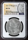 2021-D NGC MS70 MORGAN Silver $1 Dollar Coin Denver Mint MS70 w/Box COA