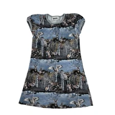 Molo Girls’ Camellia Dress Forest Animal Print Size 110-116 (5y-6y)