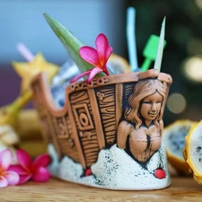 Tiki Farm The Ship and the Siren Boat Bowl NEW!!!