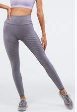 Fabletics High-Waisted Seamless Rib Leggings Ribbed Gray Women's S