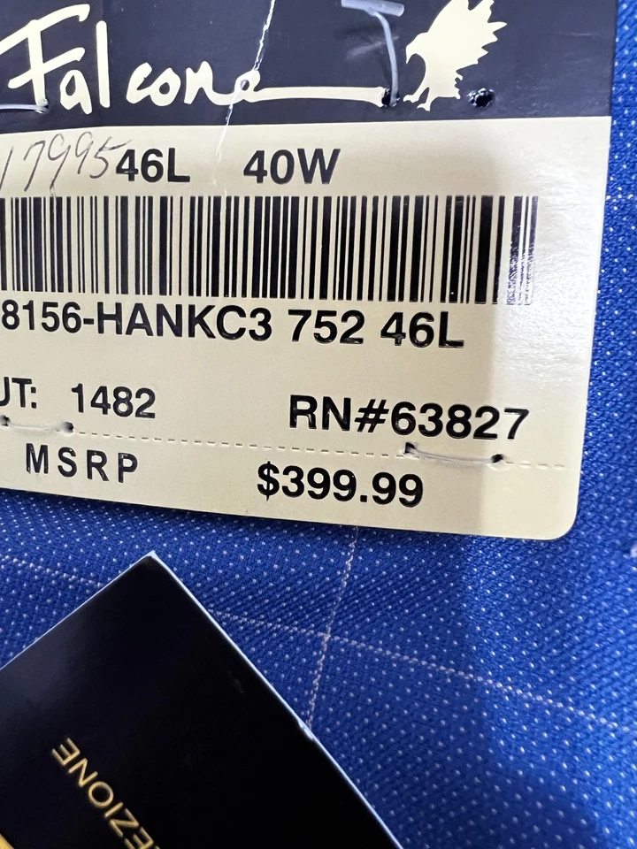 Blazer Falcone Para Hombres 46 Largo Azul Ventana Cuadros Abrigo Deportivo Hombre 8156-HANKC3 Foto 3 de 4