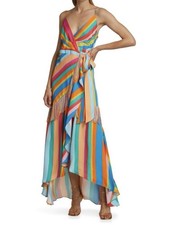 Farm Rio Colorful Striped Maxi Dress M