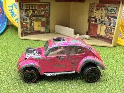 1968 Hot Wheels Redline Custom Volkswagen Hot Pink White Int