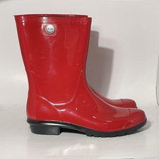 UGG Women s Shaye Rubber Rain Boots Red Size ...