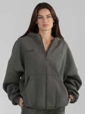 Comfrt Unisex  Cloud Zip Hoodie In  Millstone Grey Size XL New