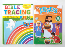 2: Bible Tracing Fun with Stickers  Jesus Bible Activity Book w80 Stickers NEW