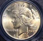 1934 PEACE DOLLAR PCGS MS 63 GLOWING WHITE SATIN, FULLY STRUCK, AND QUITE CLEAN