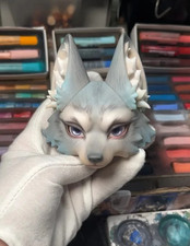 1/4 BJD Doll ONLY HEAD Single Head Wolf Face Make UP or Without Makeup Resin