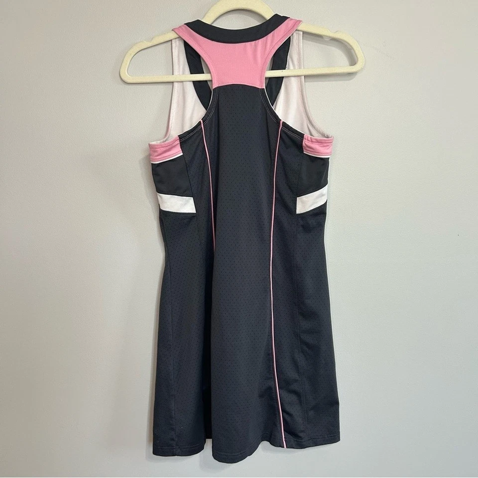 Mini Vestido Deportivo Activo Tenis Bolle Negro Rosa Sin Mangas Para Mujer Talla Pequeña Foto 4 de 4