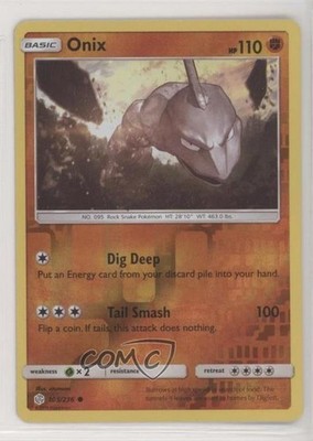 Onix Reverse Foil Pokémon Sun & Moon Cosmic Eclipse #105