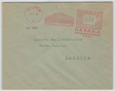D. Reich Freistempel-Beleg STETTIN 1933 DEFAKA GmbH [539] - Bild 1 von 2