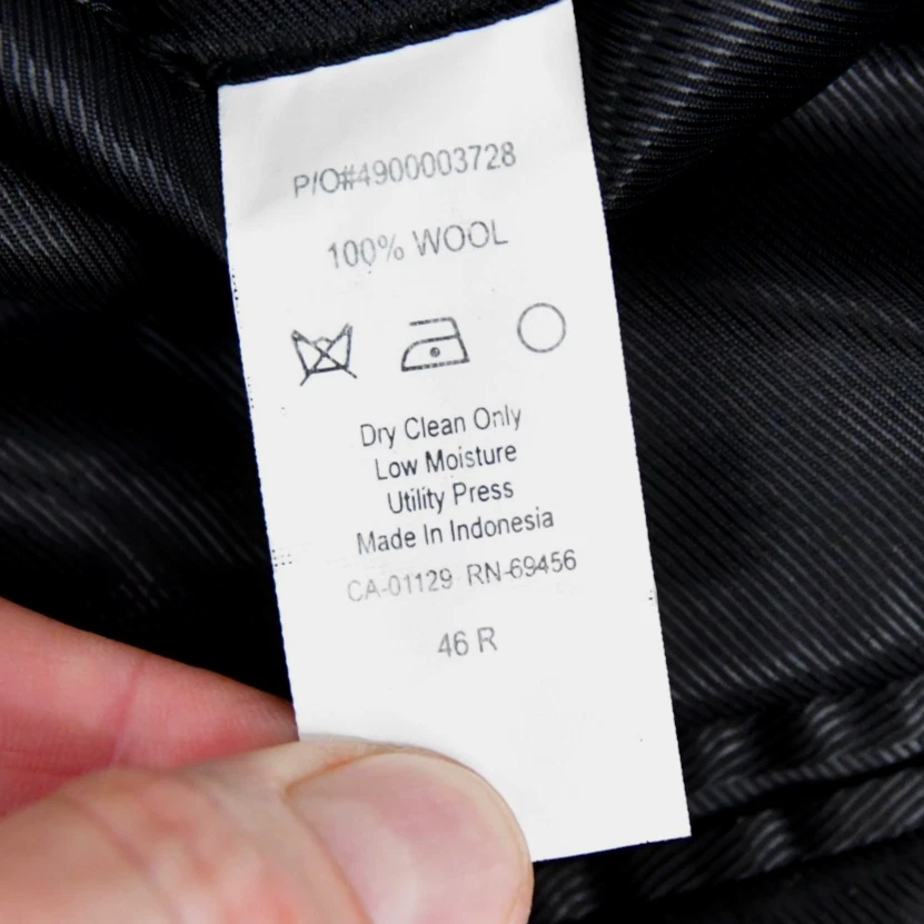 Blazer Calvin Klein masculino 46R(S) preto listrado casaco esportivo jaqueta lã - Imagem 3 de 4