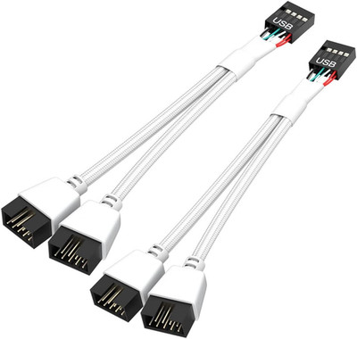 Owltree 2 Pack Motherboard USB 2.0 to Dual 9 Pin Extension, USB Header Splitter