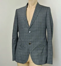 New Gucci Men's Gray Checkered Wool Coat Jacket Blazer IT 50 / US 40 279711 - Image 3 of 4