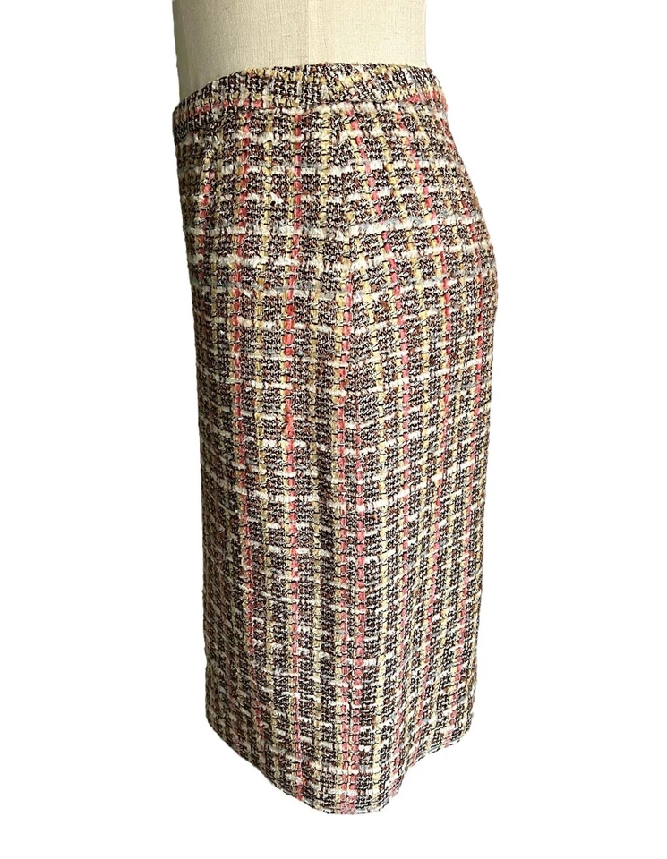 Austin Reed Womens Classic Vintage Pink Tweed Silk Blend Work Pencil Skirt Sz 2P - Изображение 2 из 4