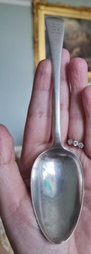 Antique Georgian Silver English Lion Crest Dessert Soup Jam Spoon London 1800