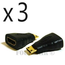 3 Pack HDMI Female to Mini HDMI Male Type C Adapter Converter Digital Camcorder
