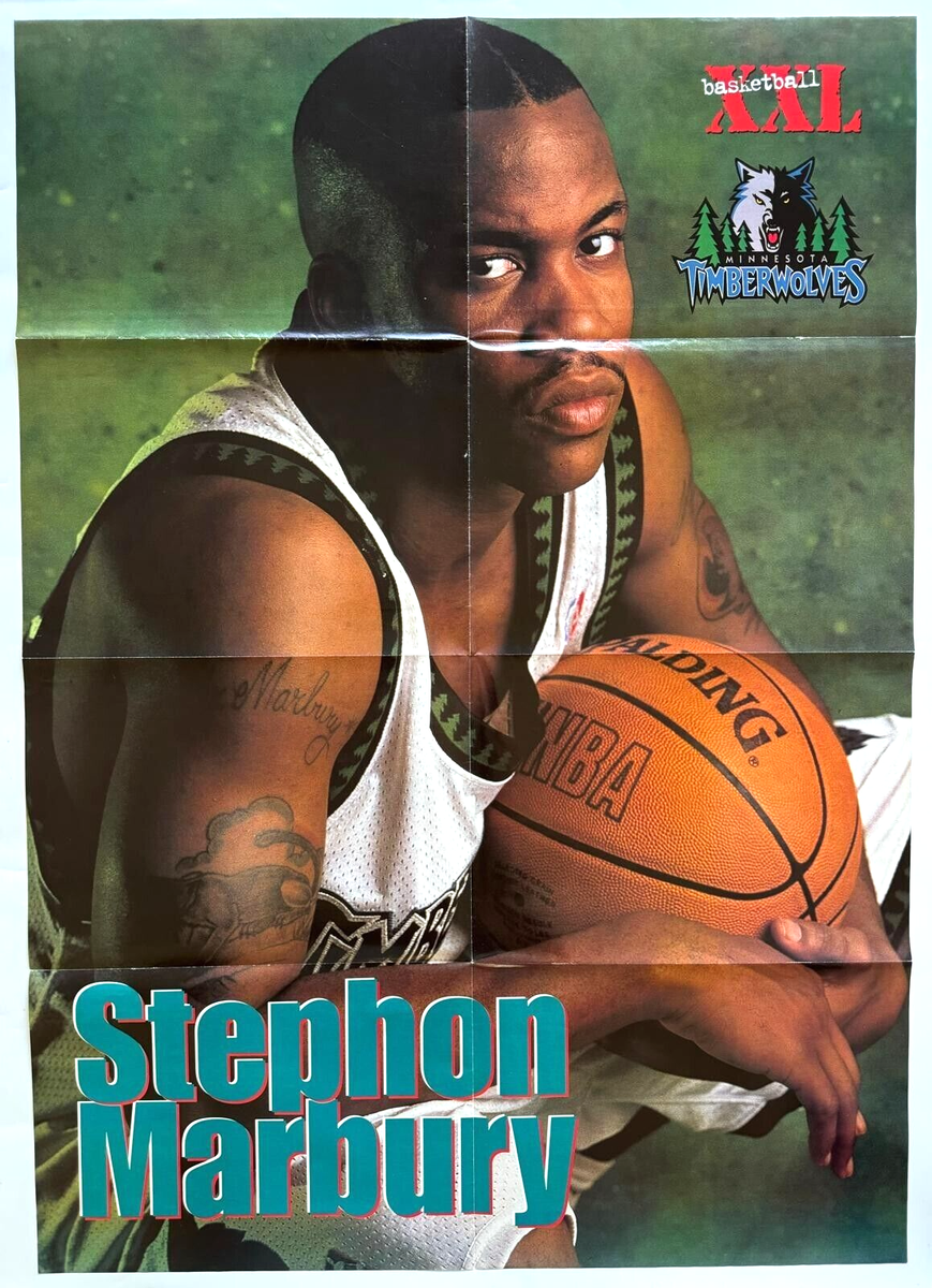 Large Vintage 90's Stephon Marbury Poster NBA Basketball Minnesota