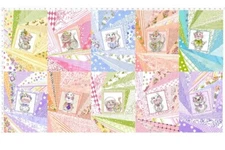 Loralie Designs - Little Gray Cat Quilting and Crafting Cotton Fabric Panel