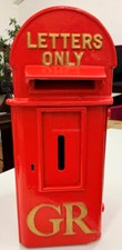 Red Post Box Original Antique Letter British Gold GR Cast Iron George V Lock