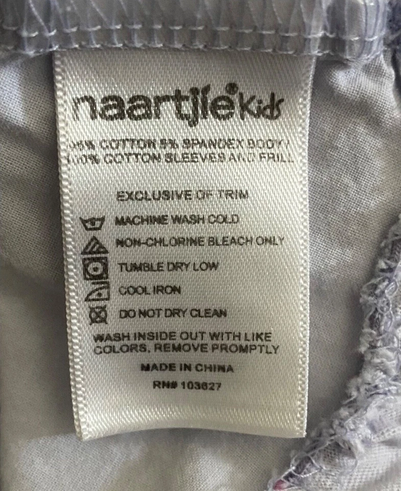 Vestido estampado floral rosa e cinza NAARTJIE KIDS~GRANDE/6 anos~L~sem mangas - Imagem 2 de 4