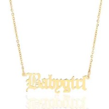 Babygirl Stainless Steel Women's Pendant Necklace Gold
