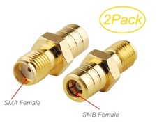 2Pack SMA Female to SMB Female 50  impedence Coaxial RF Adapter, RF-M1K1-2