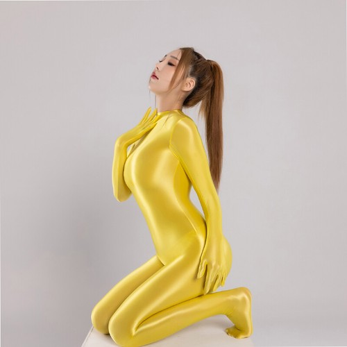 Mujeres Aceite Brillante Brillo Niño Traje Elástico Spandex Opaco Deporte Yoga Mono Gato - Imagen 17 de 41